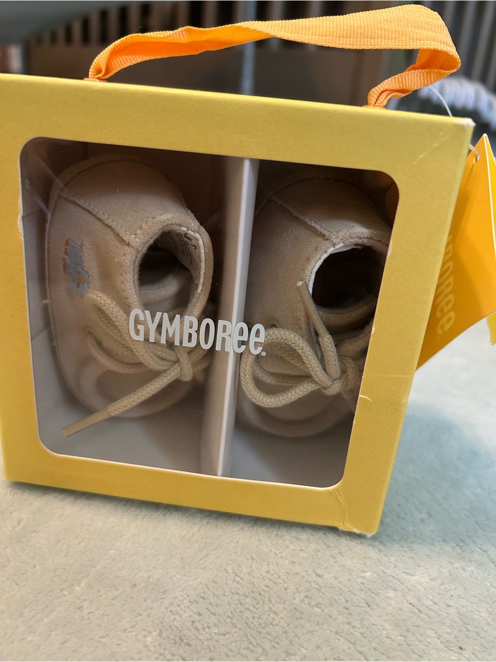 Gymboree Neutral Beige Lace-Up Baby Walkers